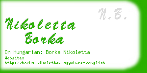 nikoletta borka business card